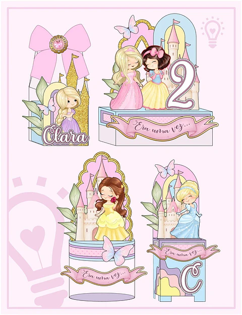 Arquivo de Corte Cenarismo Princesas Disney Cute