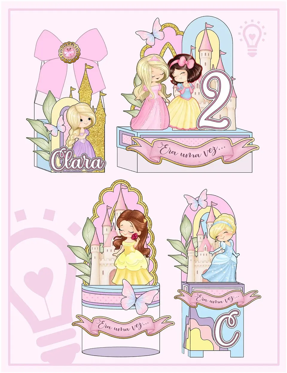 Arquivo de Corte Cenarismo Princesas Disney Cute 1