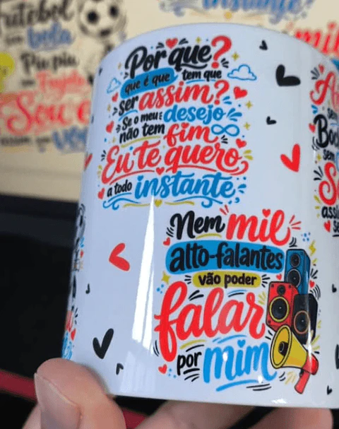 Arte para Caneca SOU EU ASSIM SEM VOCÊ