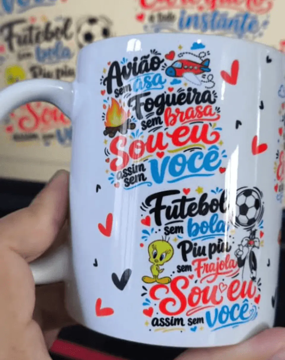 Arte para Caneca SOU EU ASSIM SEM VOCÊ 3