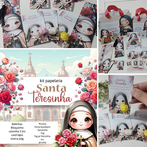 Arquivo de Corte Kit Papelaria Santa Teresina