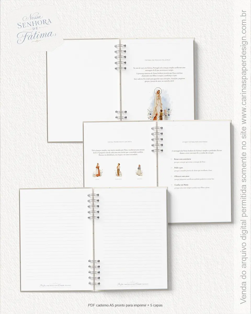 Arquivo Digital Caderno + Capas Nossa Senhora de Fátima 5