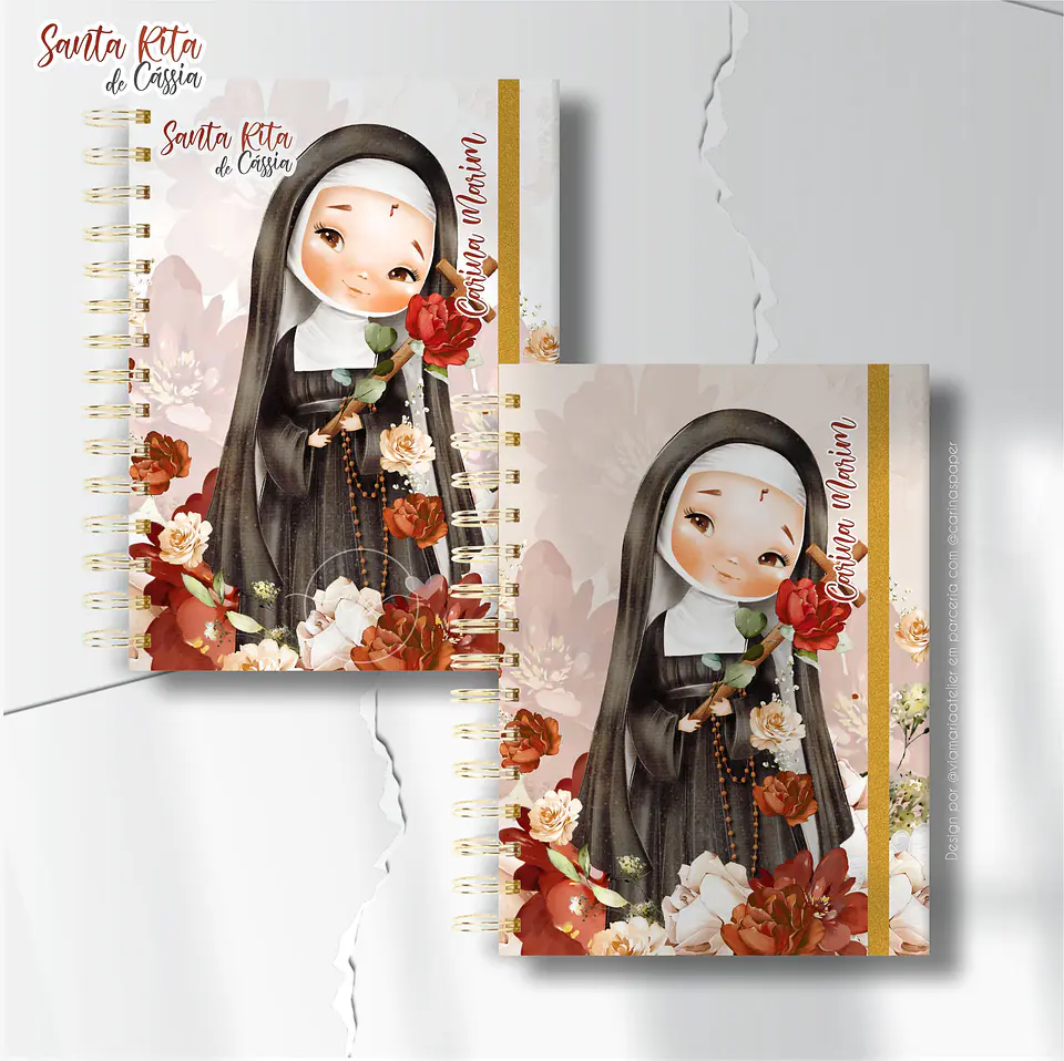 Combo 13 capas A5 Santa Rita de Cássia + 1 miolo neutro Brinde 1