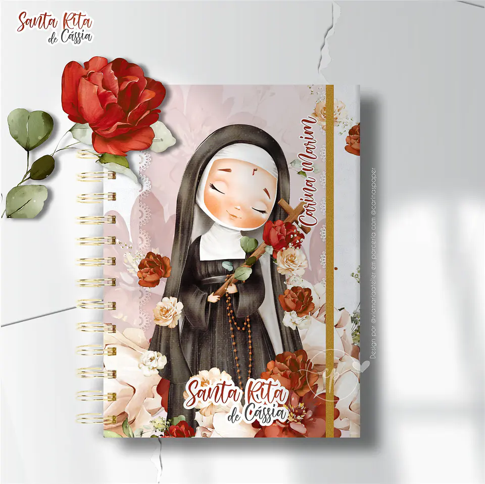 Combo 13 capas A5 Santa Rita de Cássia + 1 miolo neutro Brinde 8