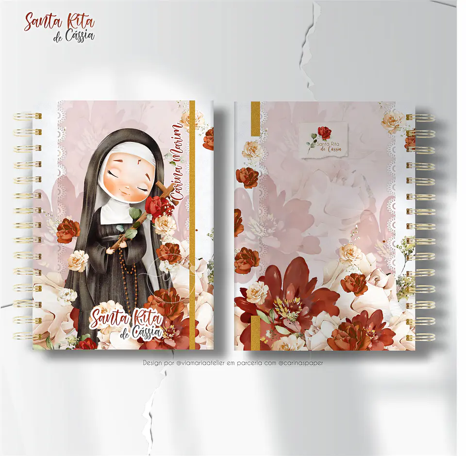 Combo 13 capas A5 Santa Rita de Cássia + 1 miolo neutro Brinde 9