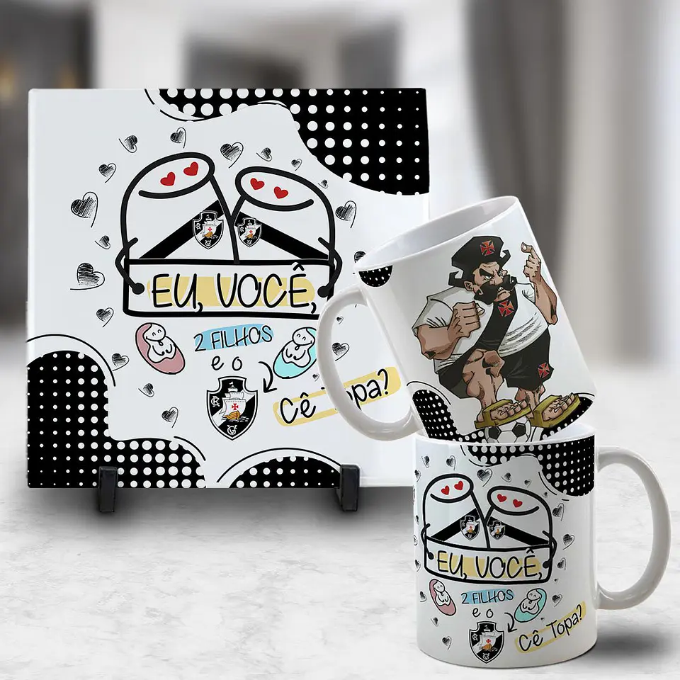 Arquivo Digital Kit Caneca + Azulejo Mascotes Time Dia dos Namorados 10
