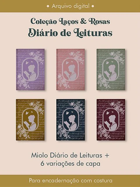 Diário de Leitura Coleção Laços e Rosas Costura