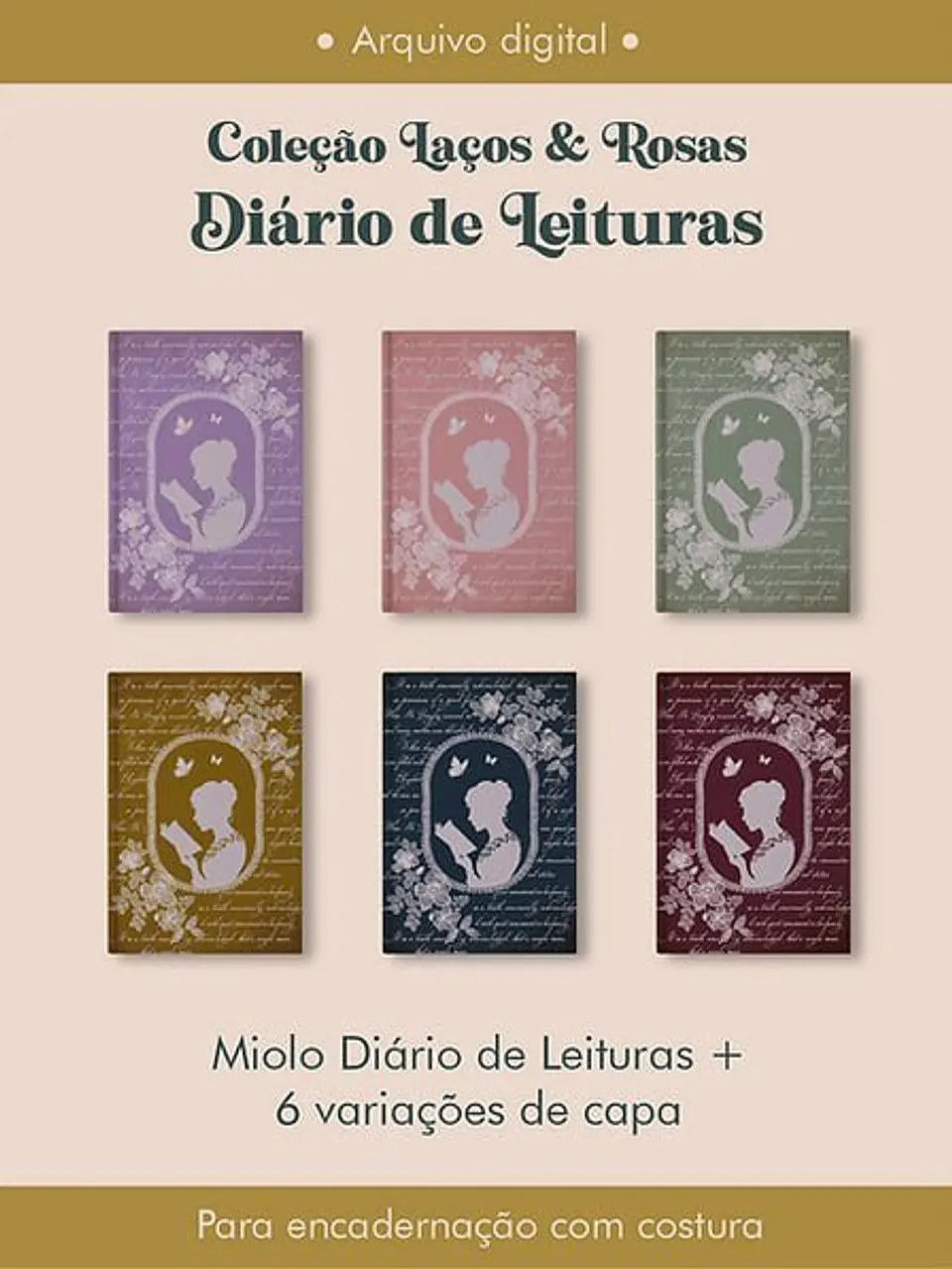 Diário de Leitura Coleção Laços e Rosas Costura 2