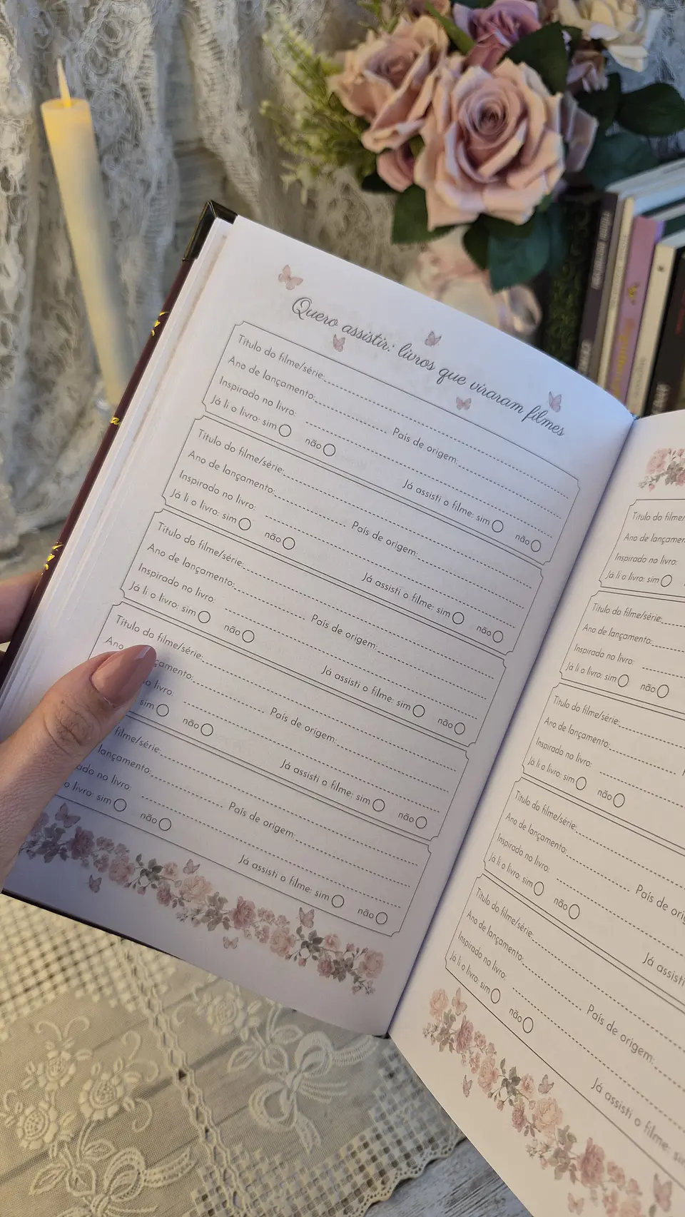 Diário de Leitura Coleção Laços e Rosas Costura 15