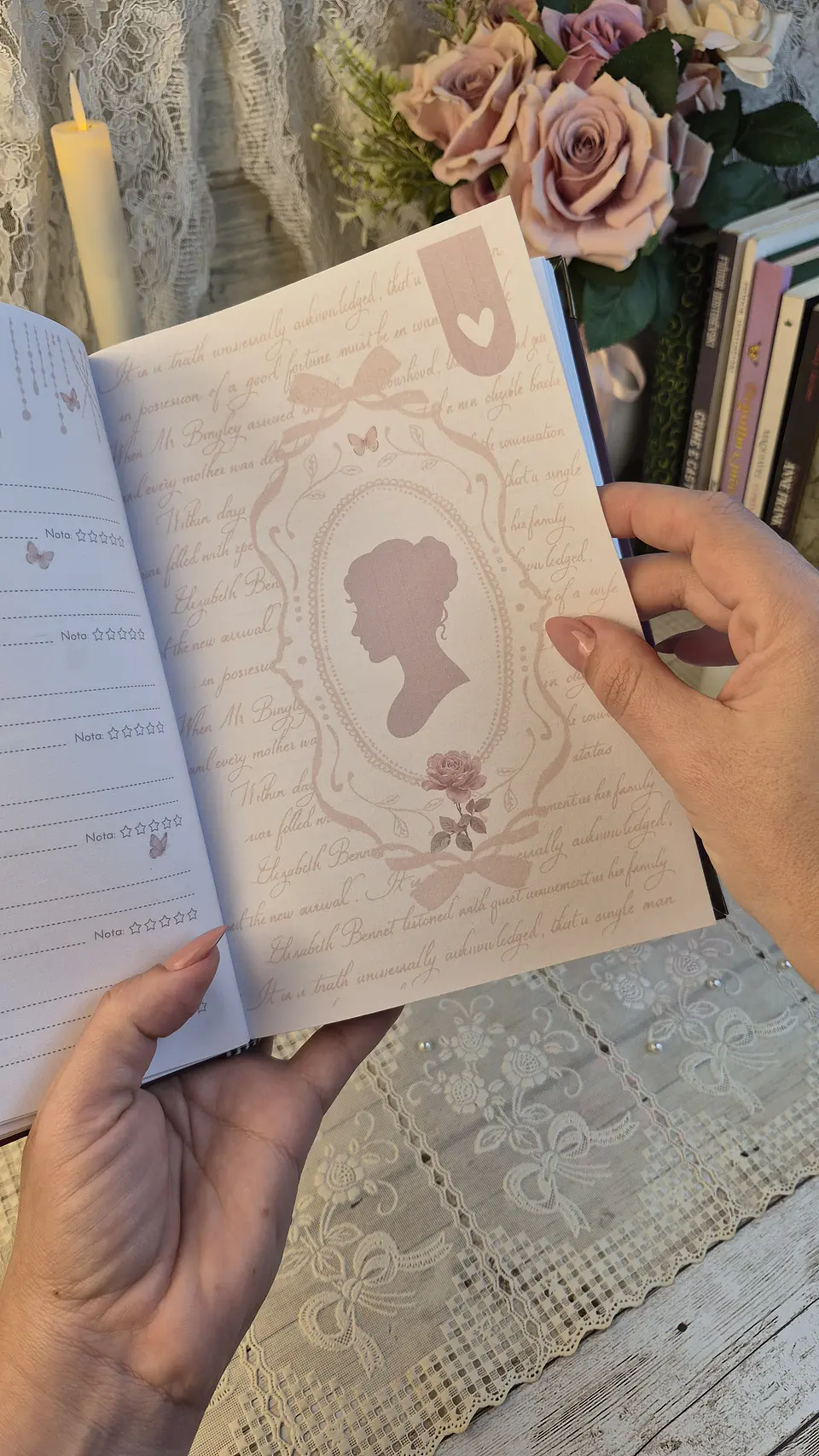 Diário de Leitura Coleção Laços e Rosas Costura 19