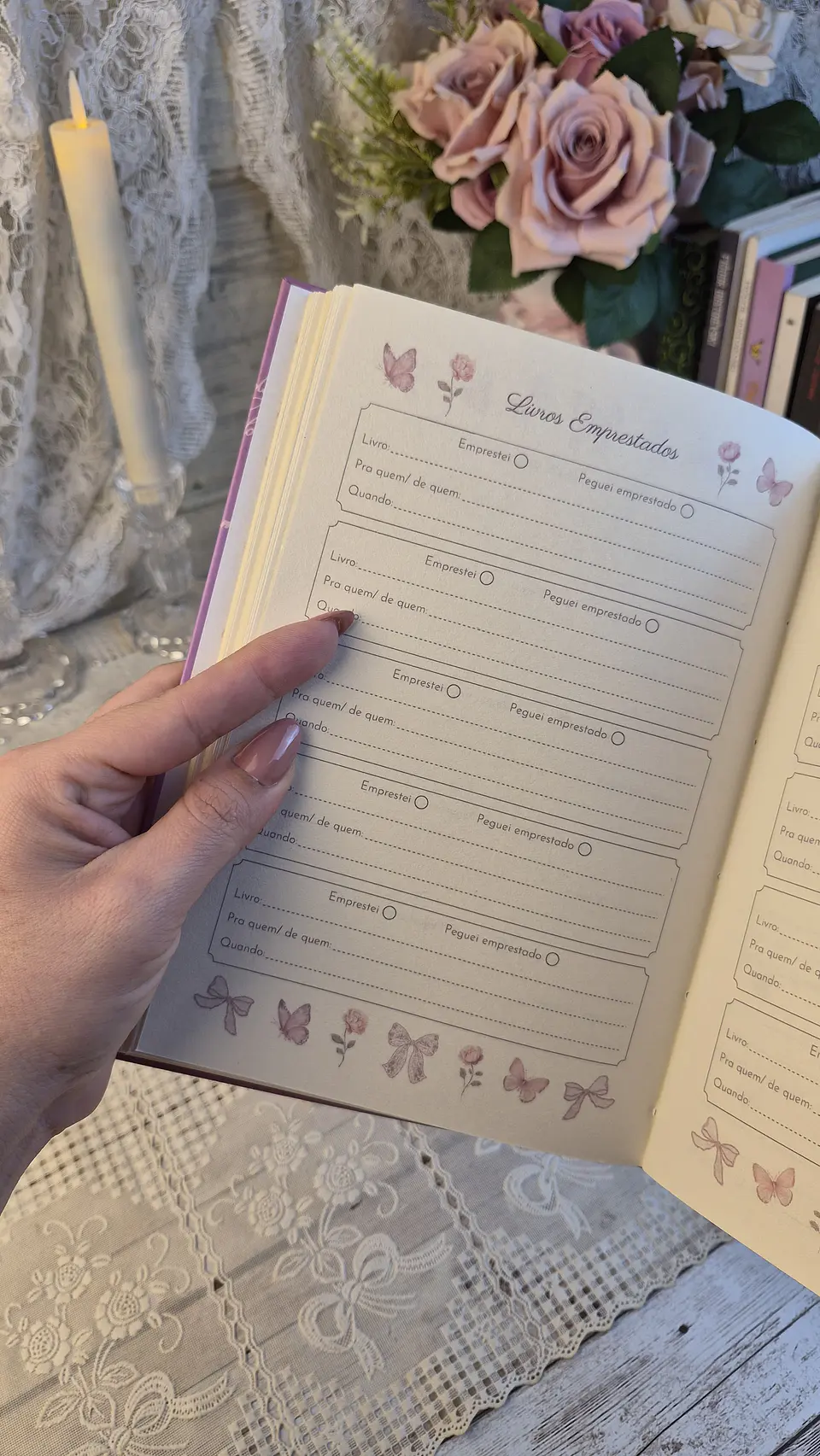 Diário de Leitura Coleção Laços e Rosas Costura 24