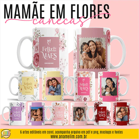 Mamãe em Flores Artes Canecas Arquivo Digital