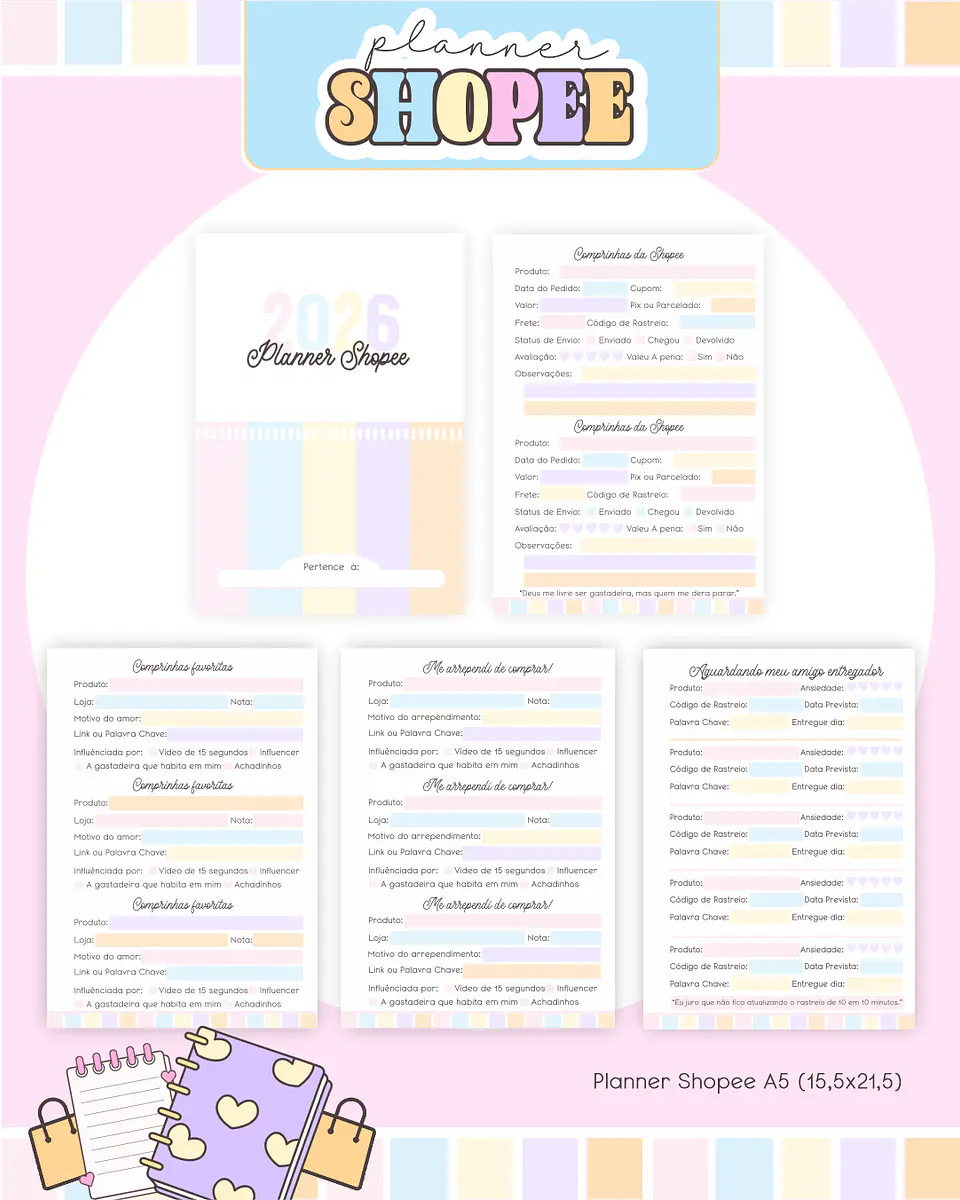 COMBO Planner Shopee Controlada Arquivo Digital 7