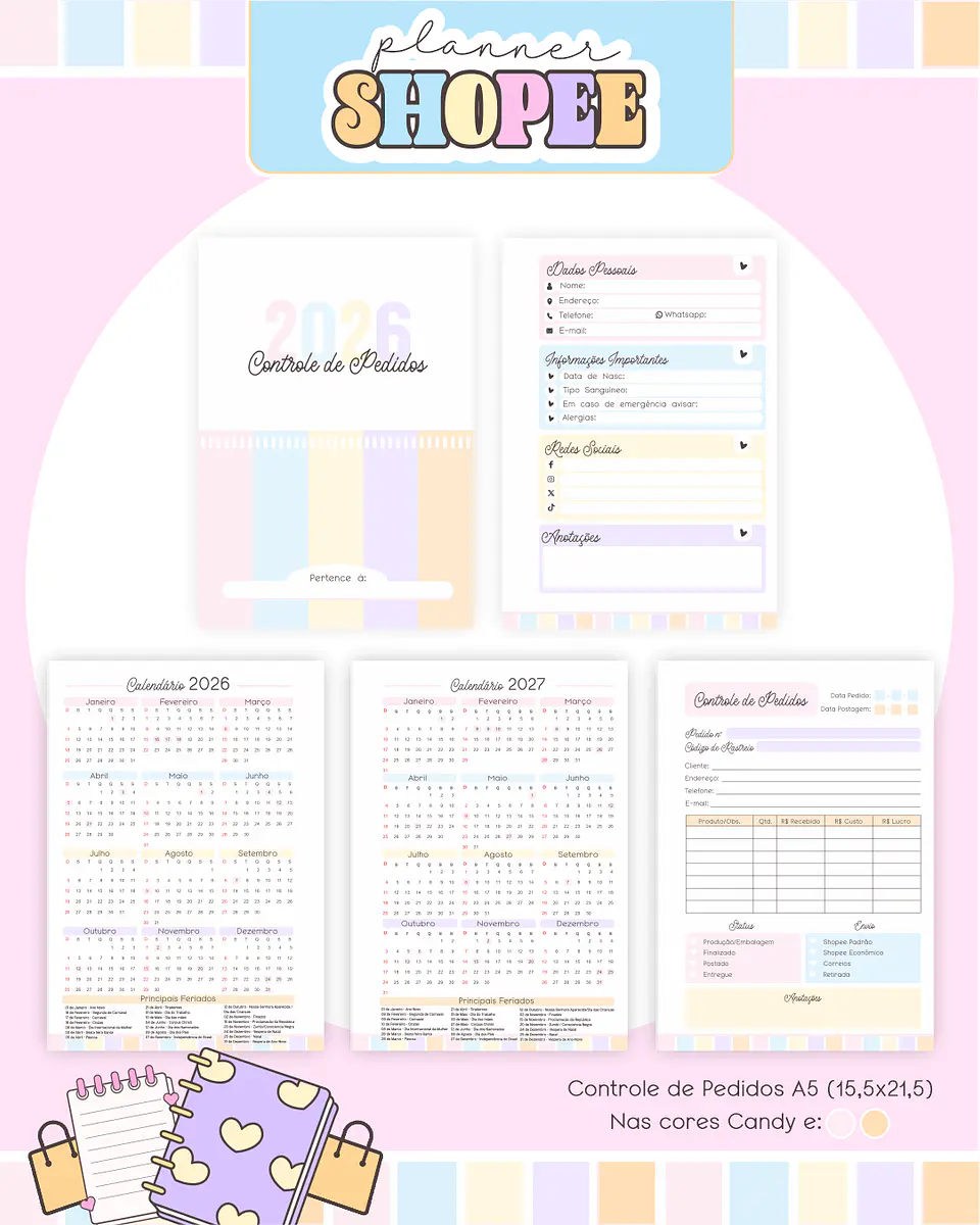 COMBO Planner Shopee Controlada Arquivo Digital 9