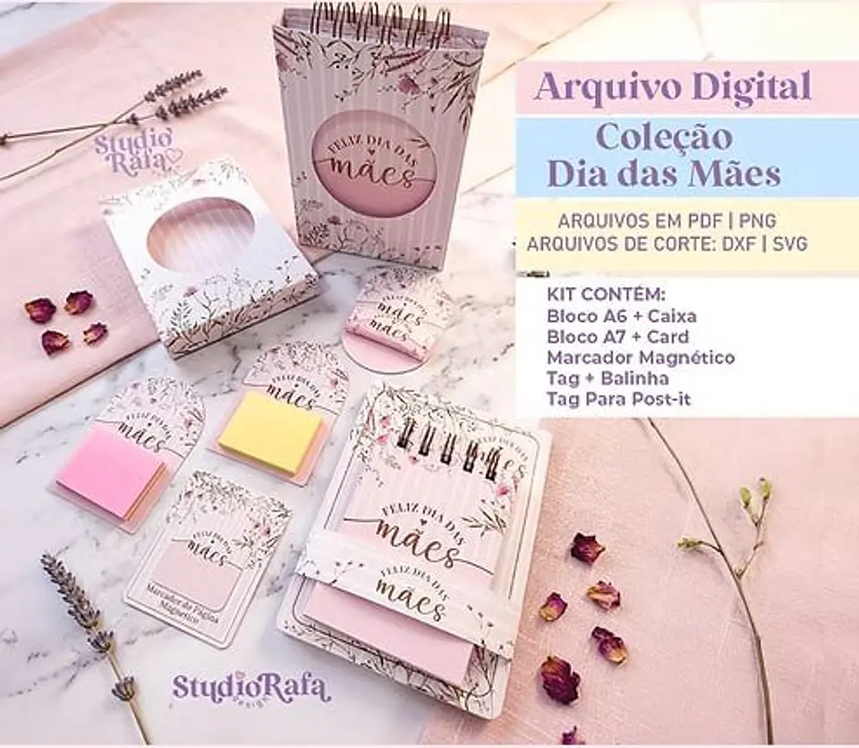 Kit Dia das Mães Floral Arquivo Digital 1