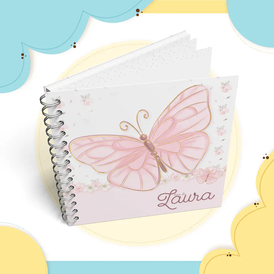 Caderneta Vacinação Álbum Bebe Borboleta Arquivo Digital 2