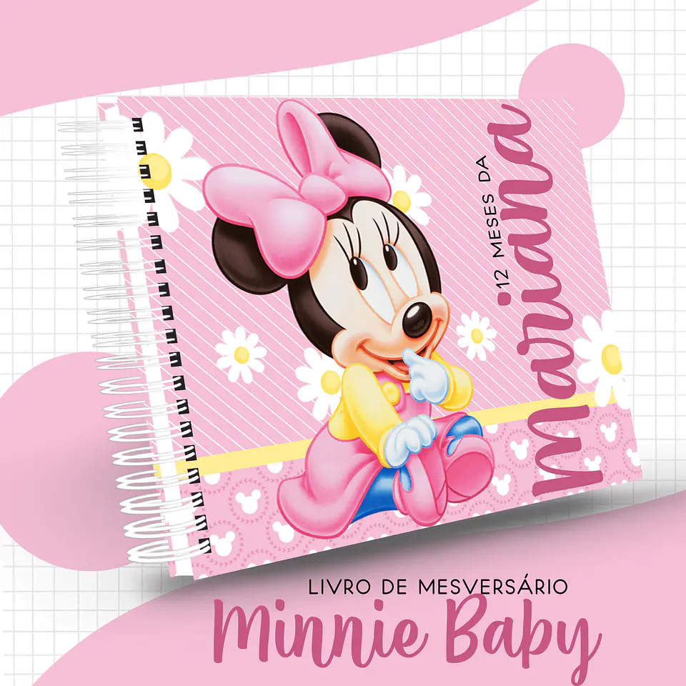 Caderneta de Vacina e Livro do Bebe Minnie Baby Arquivo Digital 3