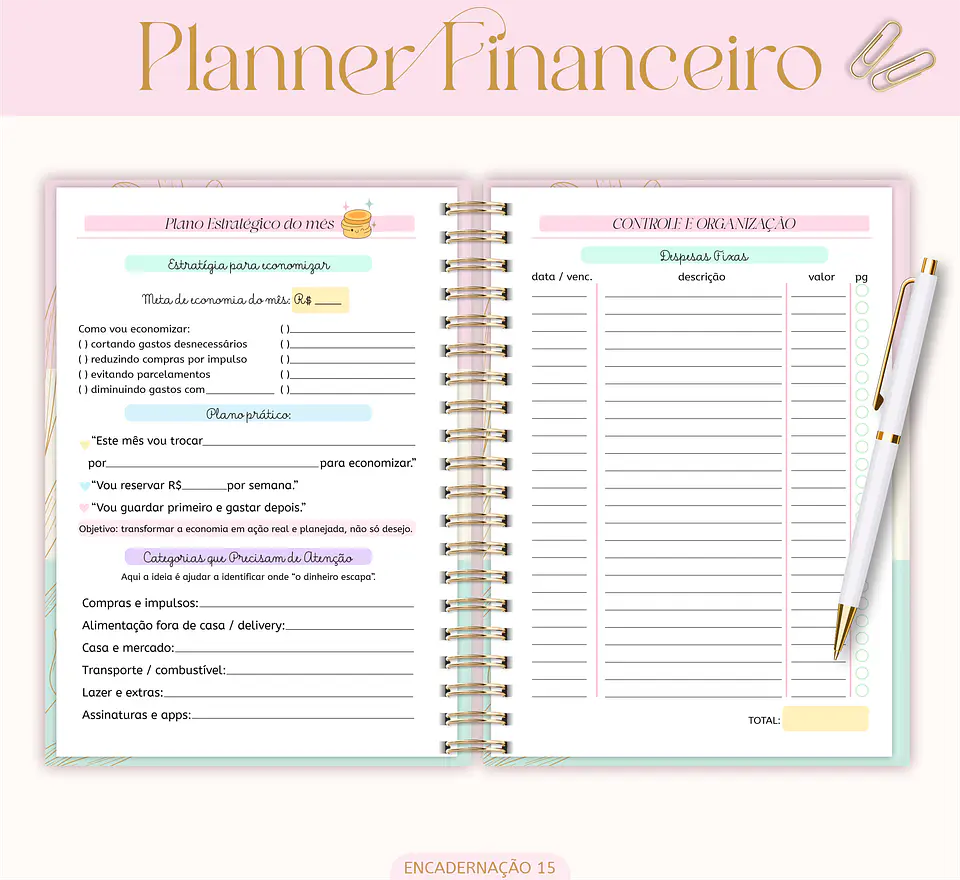 Planner Financeiro 2026 e 2027 Arquivo Digital 4