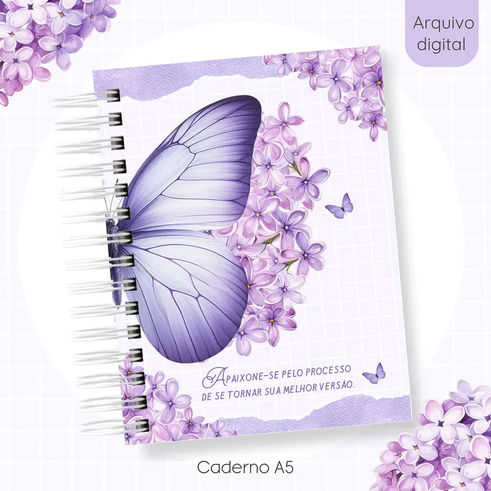 Arquivo Digital Caderno Borboleta Lilás 2