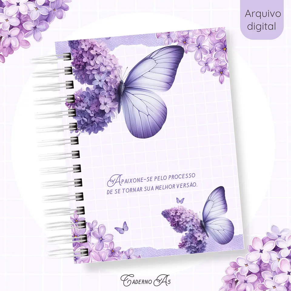 Arquivo Digital Caderno Borboleta Lilás 3