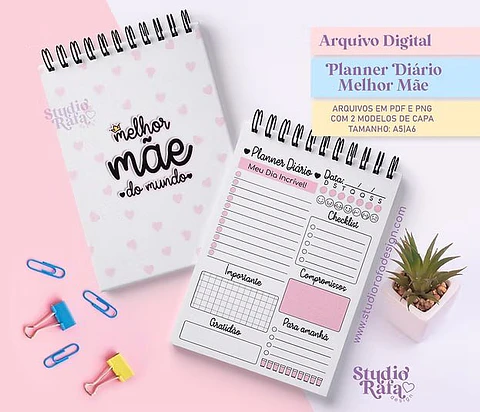 Arquivo Digital Planner Diário Melhor Mãe