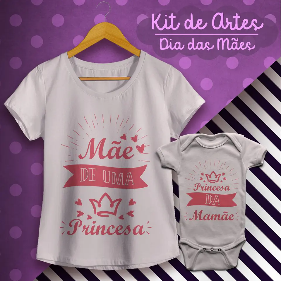 Kit de Artes Canecas e Camisetas Dia das Mães 2