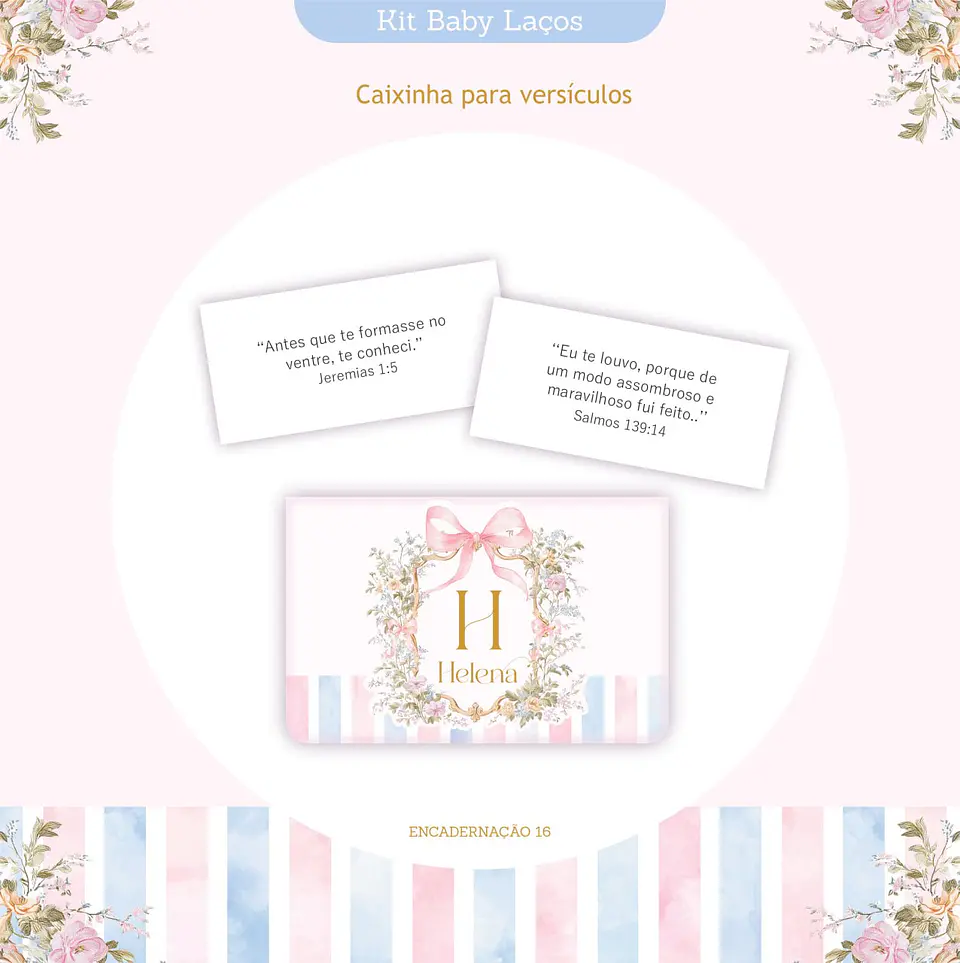 Caderneta de Vacina e Kit Completo Maternidade Laços Cute Arquivo Digital 14