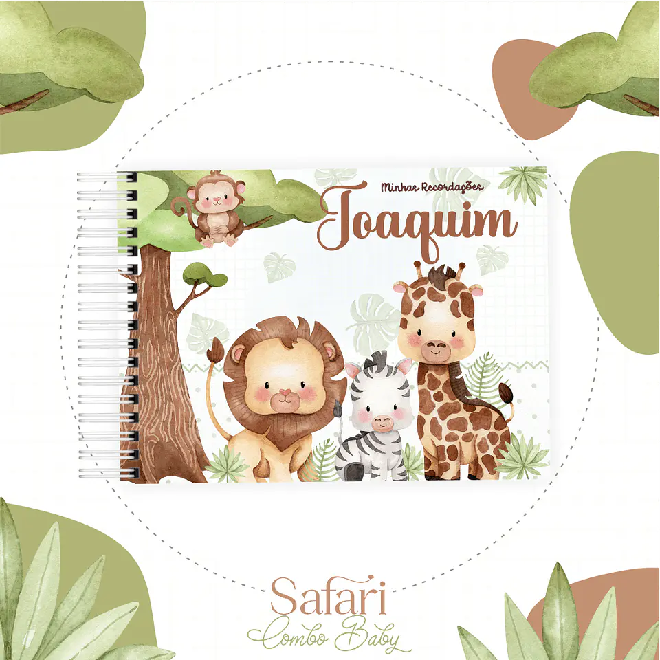Safari Maternidade Caderneta Vacina/Livro Bebê 2