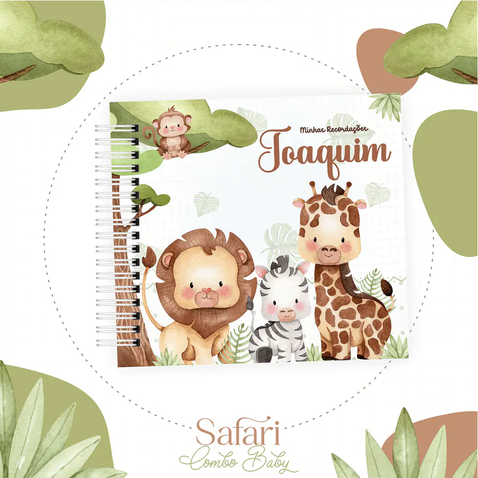 Safari Maternidade Caderneta Vacina/Livro Bebê 4