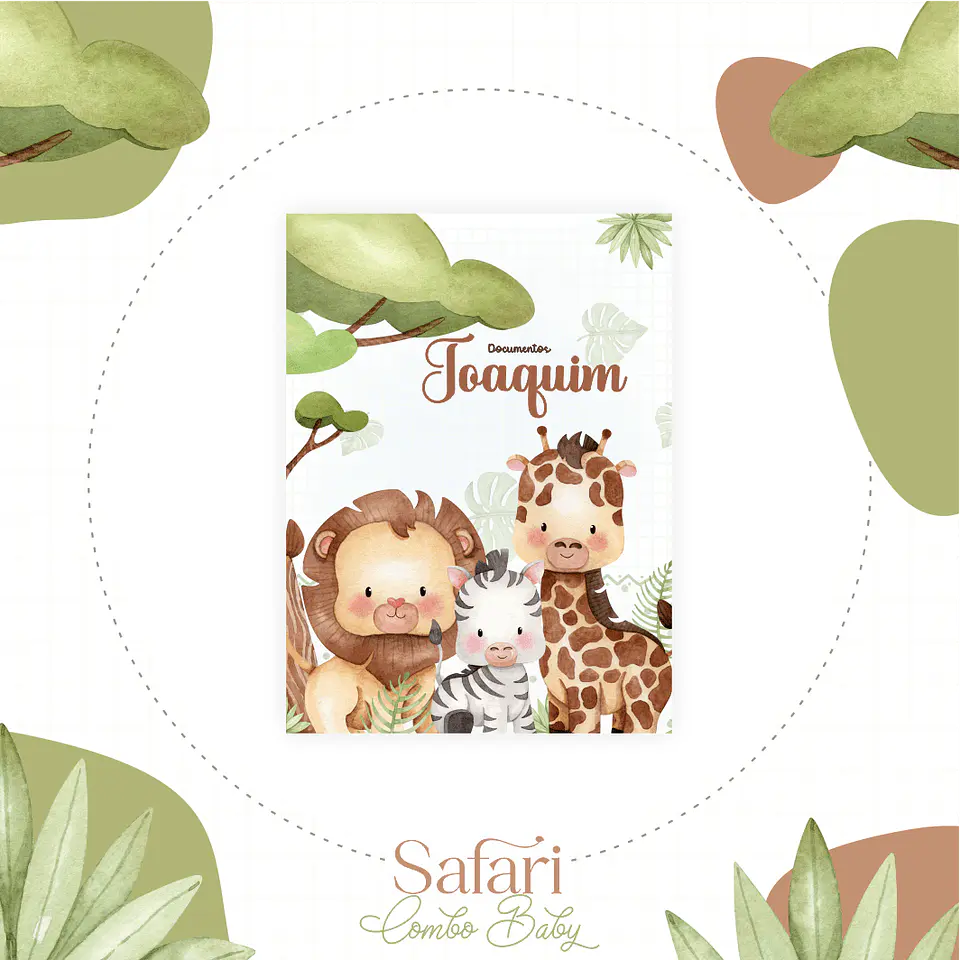 Safari Maternidade Caderneta Vacina/Livro Bebê 7