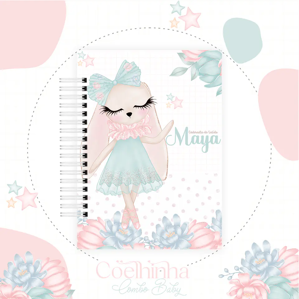 Coelhinha Maternidade Caderneta Vacina/Livro Bebê 1