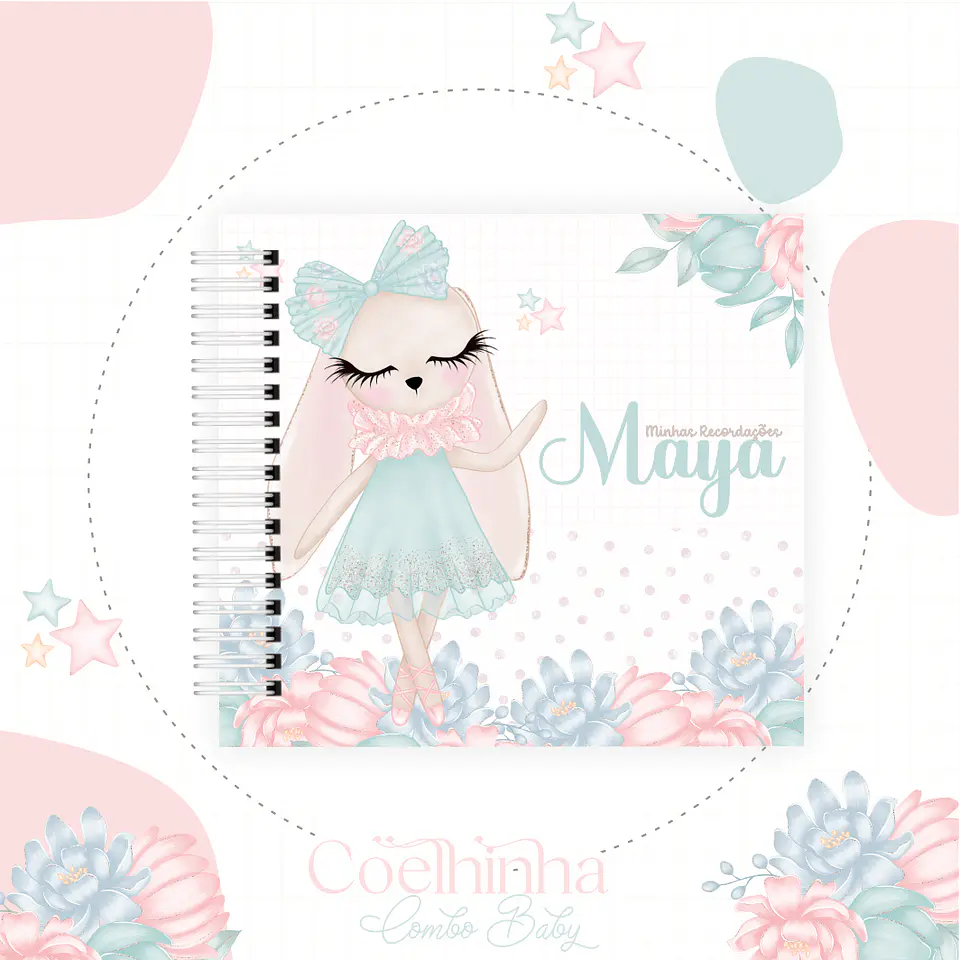 Coelhinha Maternidade Caderneta Vacina/Livro Bebê 2