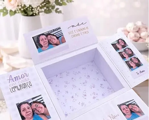 Arquivo de Corte Caixa 4 Abas Dia das Mães