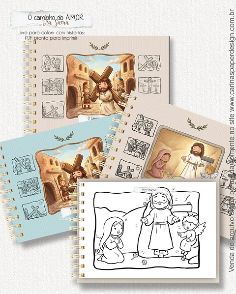 Livros de Colorir O Caminho do AMOR Via Sacra Arquivo Digital