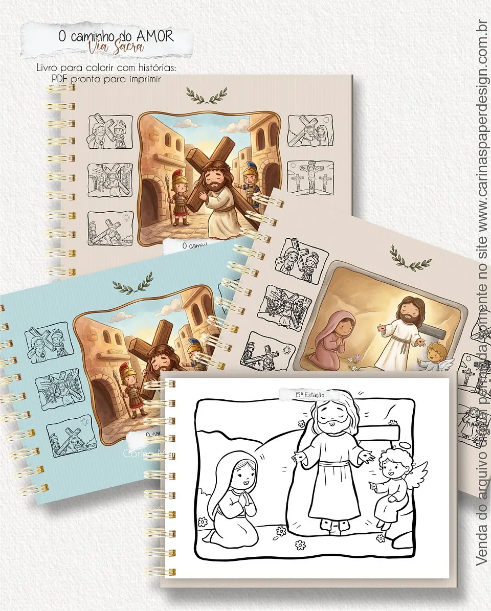 Livros de Colorir O Caminho do AMOR Via Sacra Arquivo Digital 2
