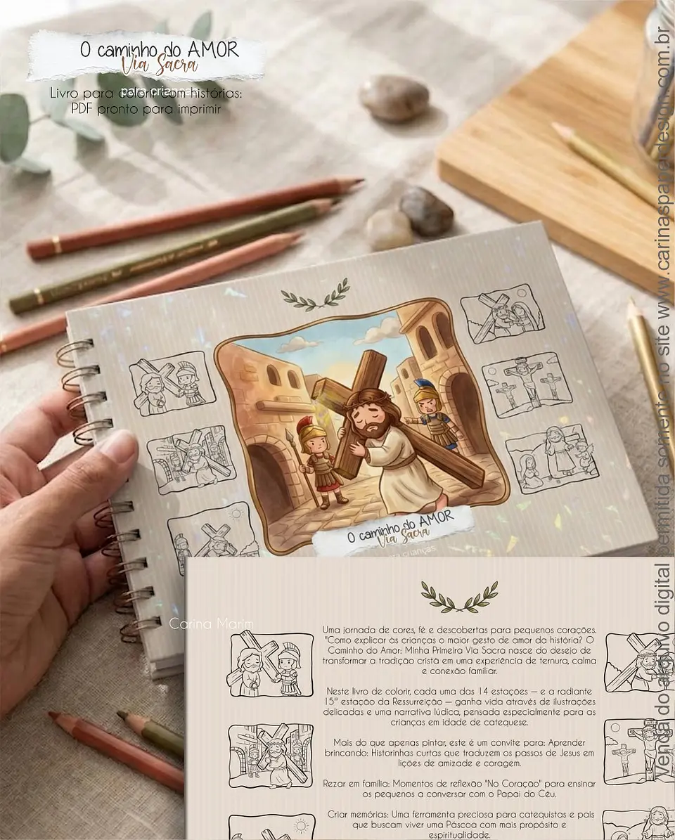 Livros de Colorir O Caminho do AMOR Via Sacra Arquivo Digital 14