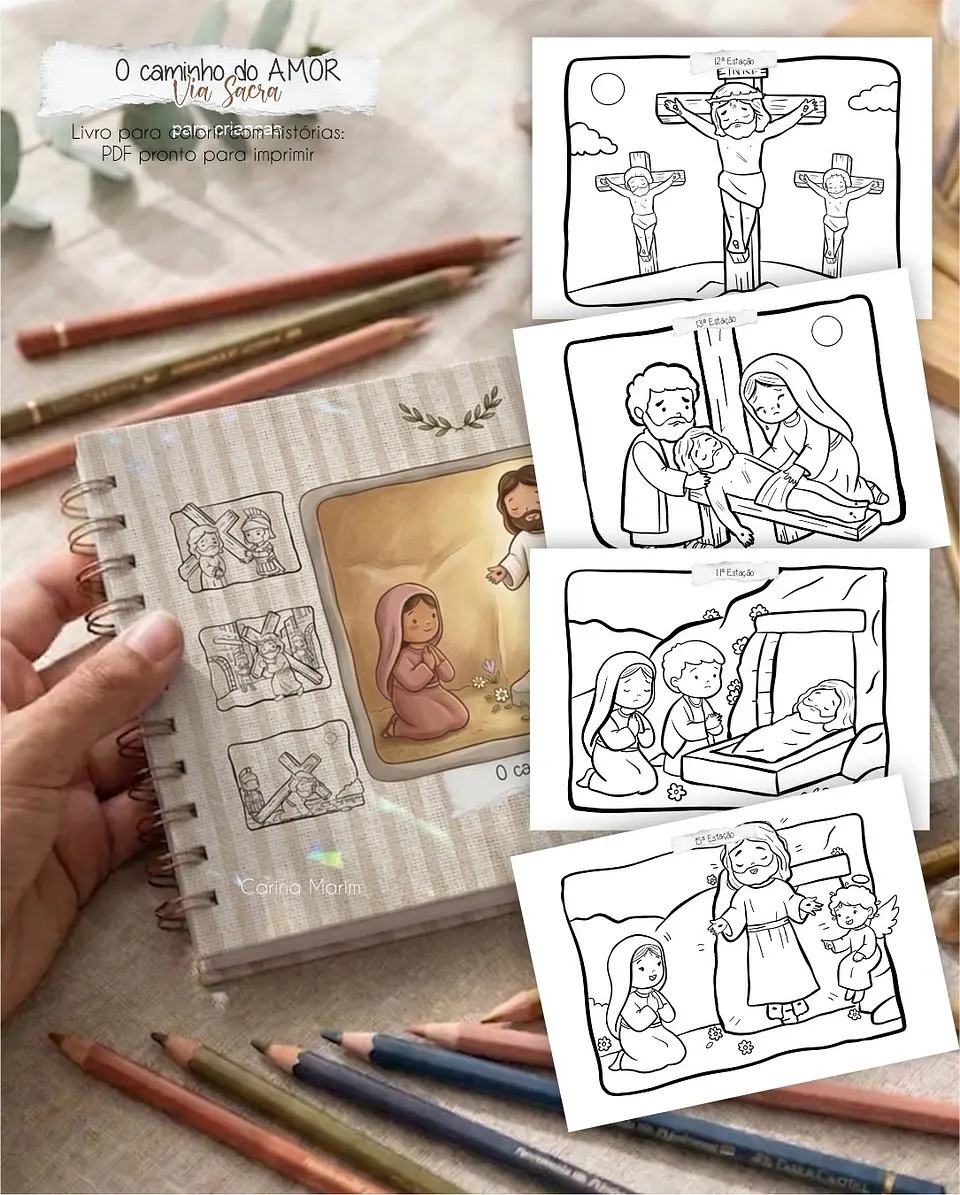 Livros de Colorir O Caminho do AMOR Via Sacra Arquivo Digital 15