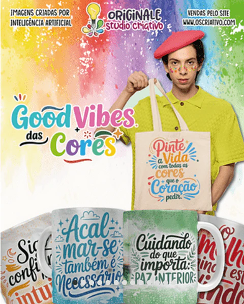 Good Vibes das Cores Sublimação Arquivo Digital