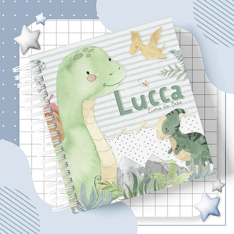 Arquivo Digital Pack Livro do Bebê Dinossauro Aquarela