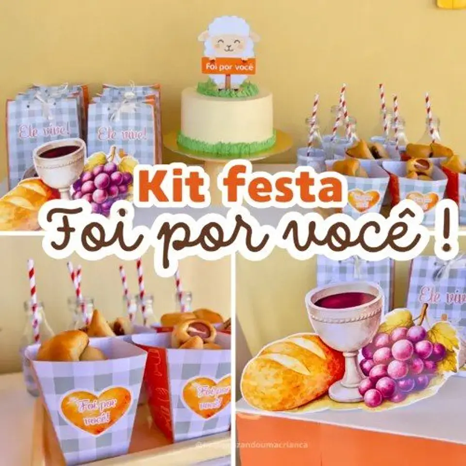 Arquivo de Corte Kit Festa Páscoa Foi por Você 1