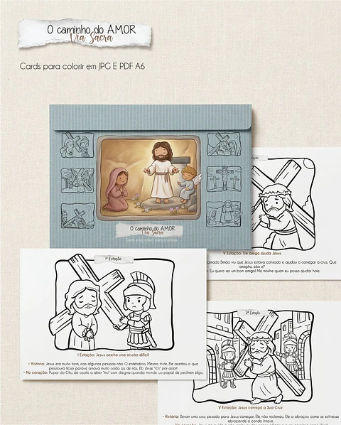 Card Colorir Via Sacra O Caminho do Amor Arquivo Digital