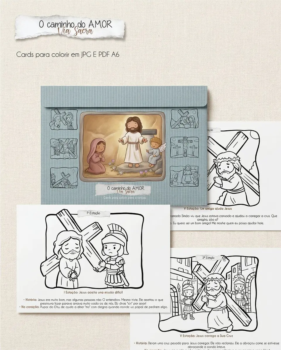 Card Colorir Via Sacra O Caminho do Amor Arquivo Digital 1