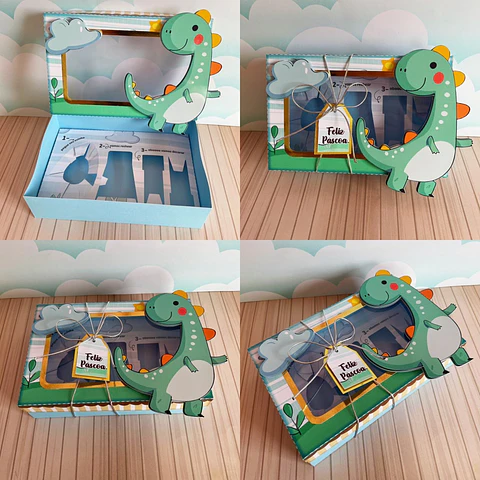 Mini Confeiteiro Dino Arquivo Digital Pascoa