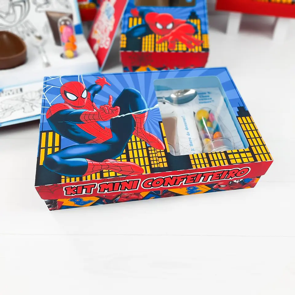 Mini Confeiteiro e Kit Completo Homem Aranha Pascoa Arquivo Digital 1