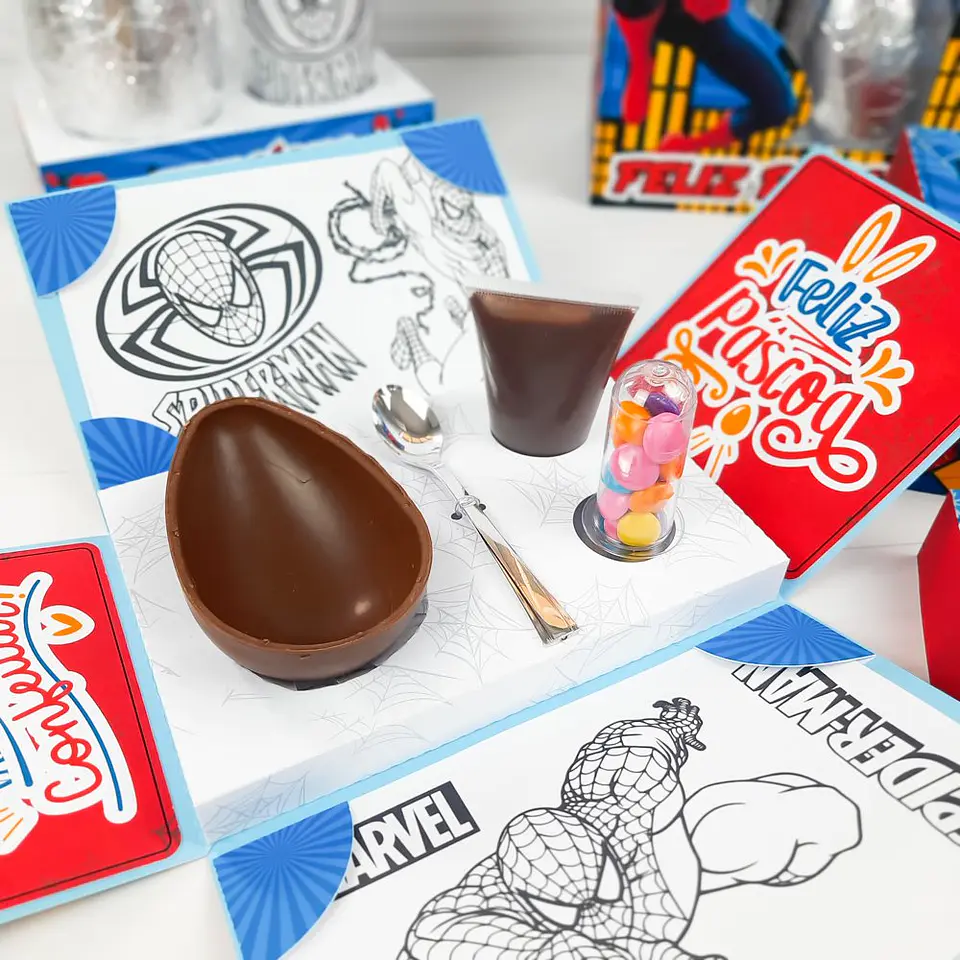 Mini Confeiteiro e Kit Completo Homem Aranha Pascoa Arquivo Digital 10
