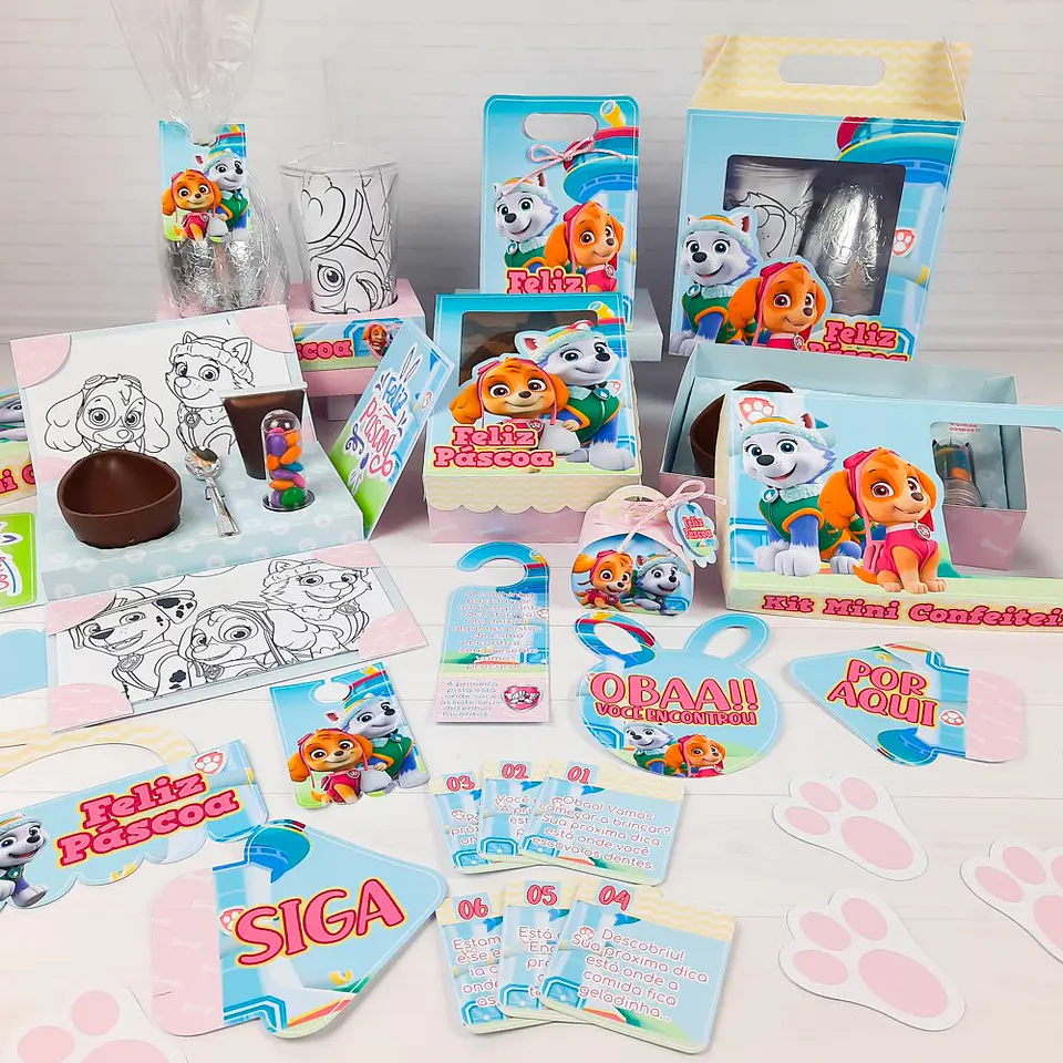 Mini Confeiteiro e Kit Completo Patrulha Canina Skye e Everest Pascoa Arquivo Digital 2