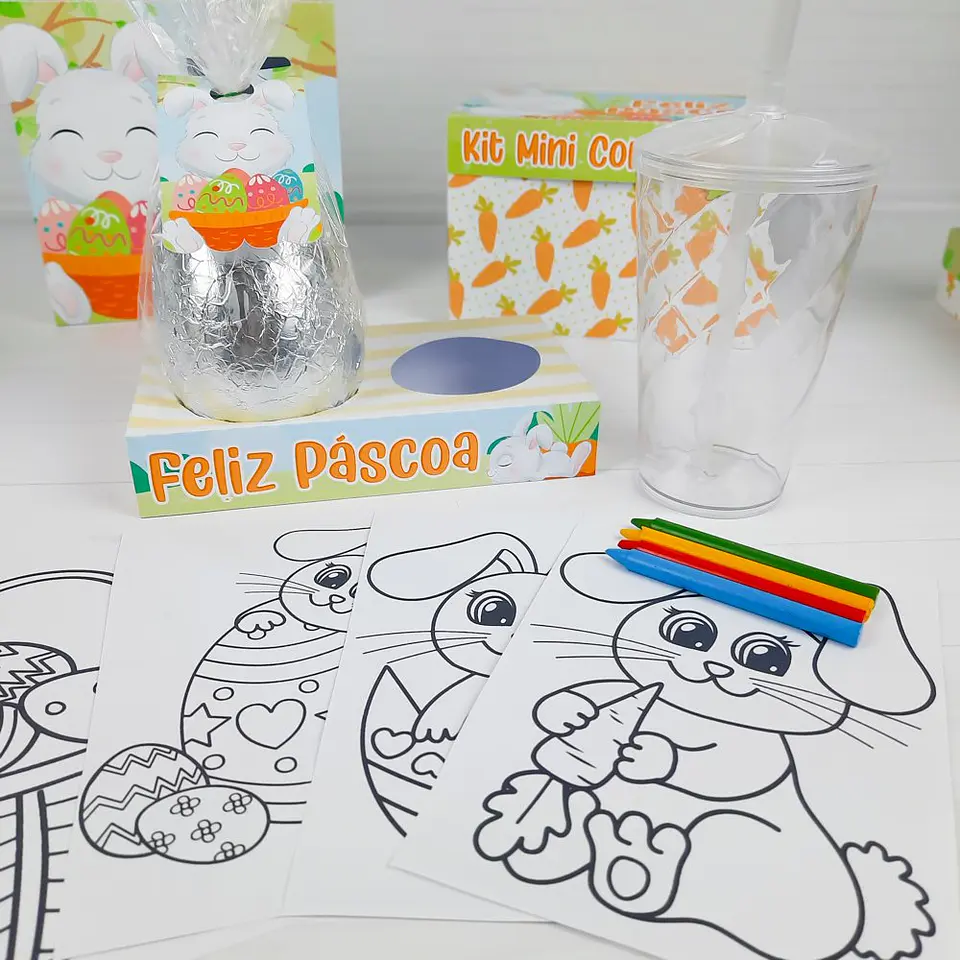 Mini Confeiteiro e Kit Completo Coelhinho Pascoa Arquivo Digital 3