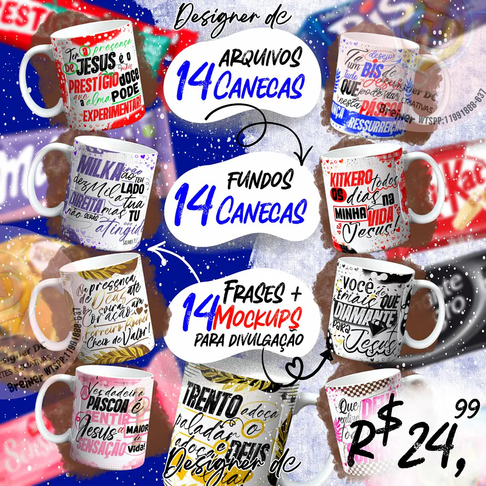 A Verdadeira Páscoa V.2 Canecas Sublimação Arquivo Digital 1