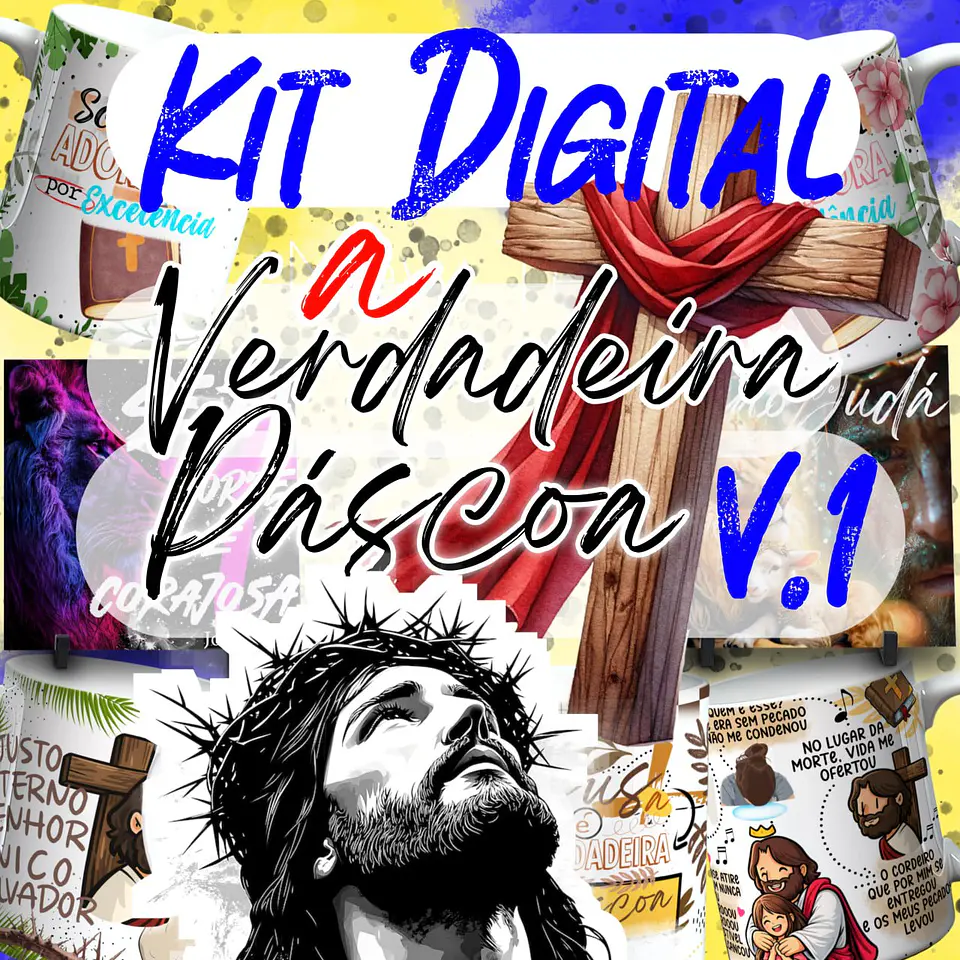 A Verdadeira Páscoa V.1 Canecas Azulejos Sublimação Arquivo Digital 1