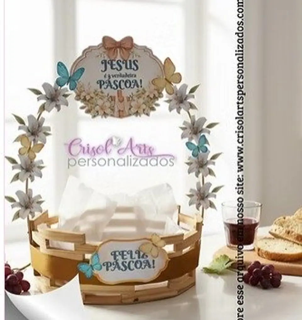 Arquivo de Corte Cesta Páscoa Cristã 1